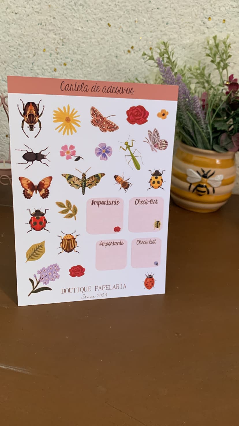 Cartela de Adesivos Botânica