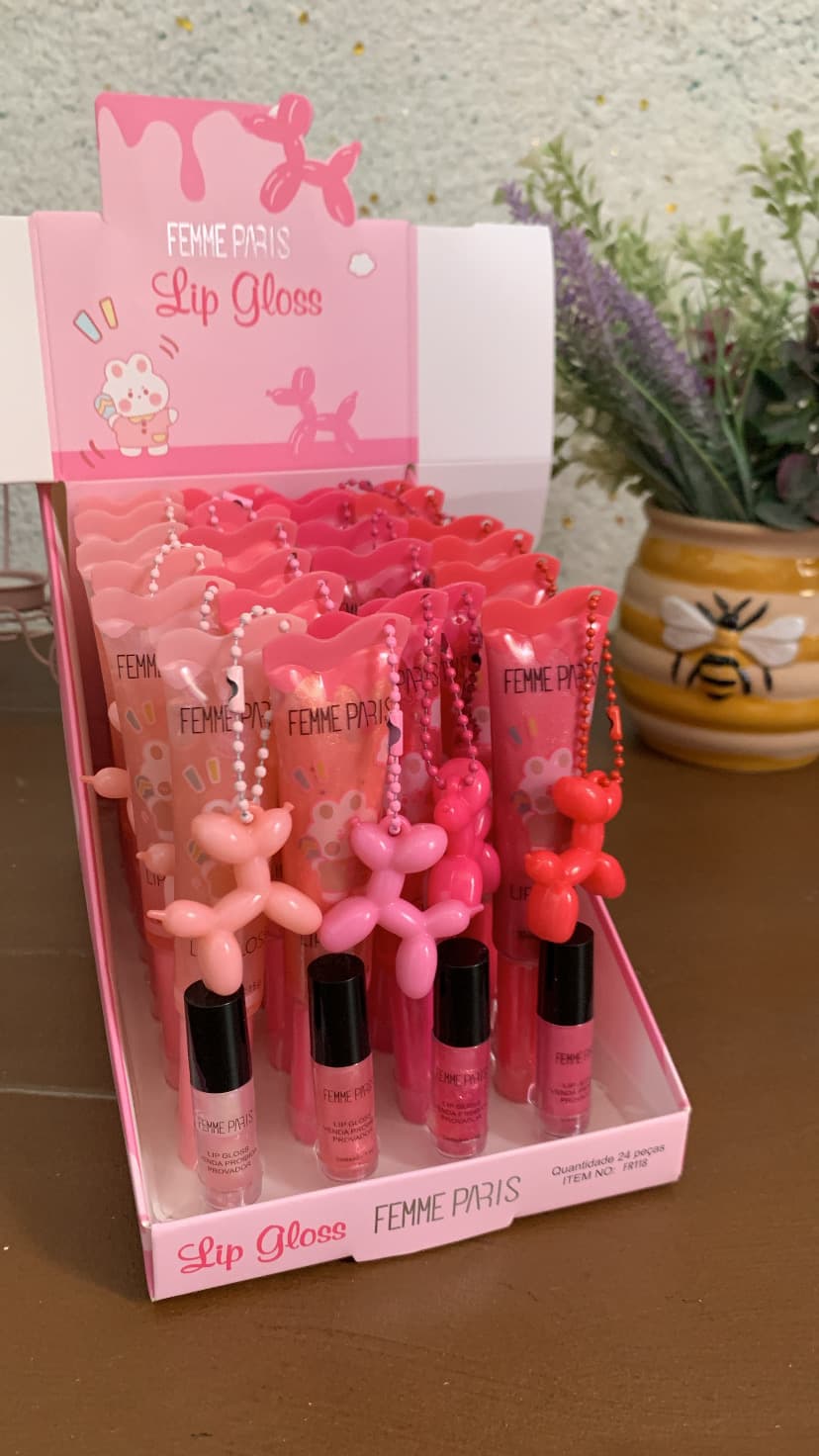 Lip Gloss com Chaveiro de Cachorrinho
